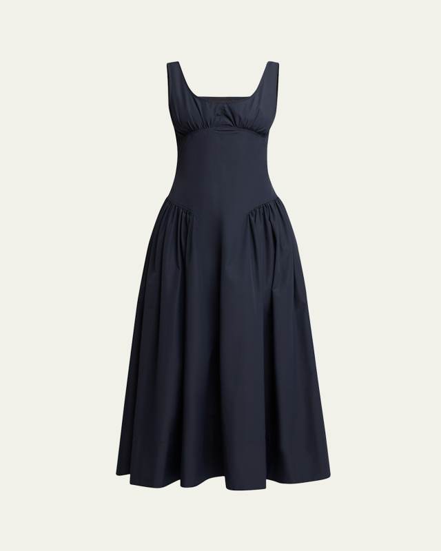 Kendall Sleeveless Technical Cotton Midi Dress